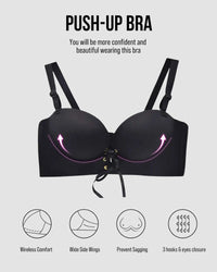 Instant Boost Lace-Up Padded Push Up Bra