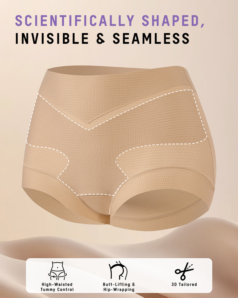 High-Waist Checkered Sculpting Panties (6 Pack)