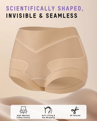 High-Waist Checkered Sculpting Panties (6 Pack)