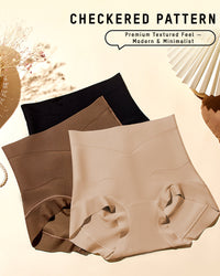 High-Waist Checkered Sculpting Panties (6 Pack)