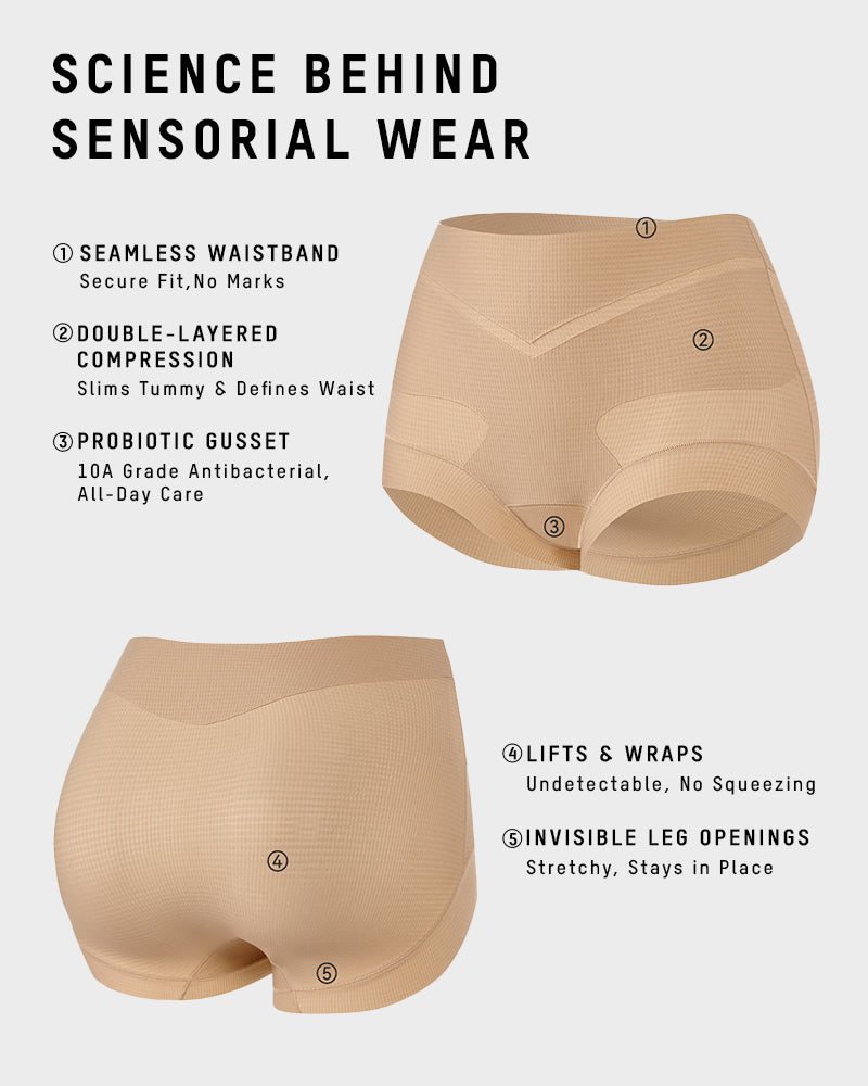 High-Waist Checkered Sculpting Panties (6 Pack)