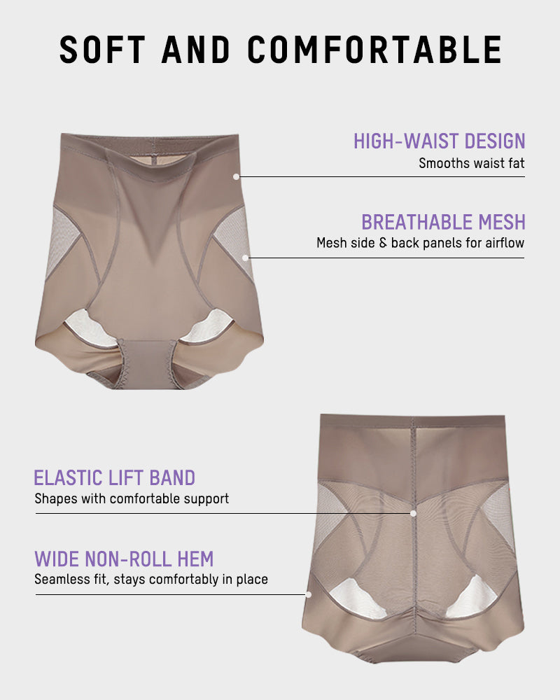 High-Waist Invisible Mesh Strong Shaping Panties (3 Pack)