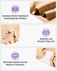 High-Waist Checkered Sculpting Panties (6 Pack)