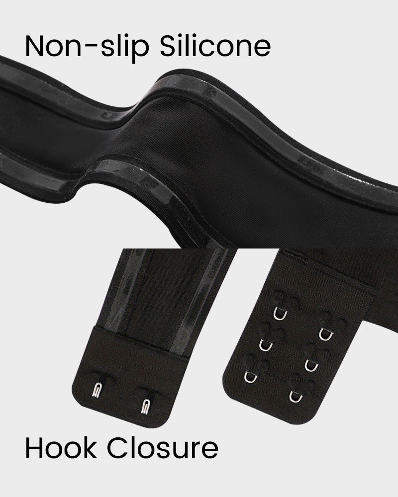 Non-Slip Crossover Side Hook Bandeau Bra