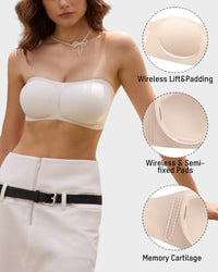 Strapless Wireless Padded Bandeau Bra