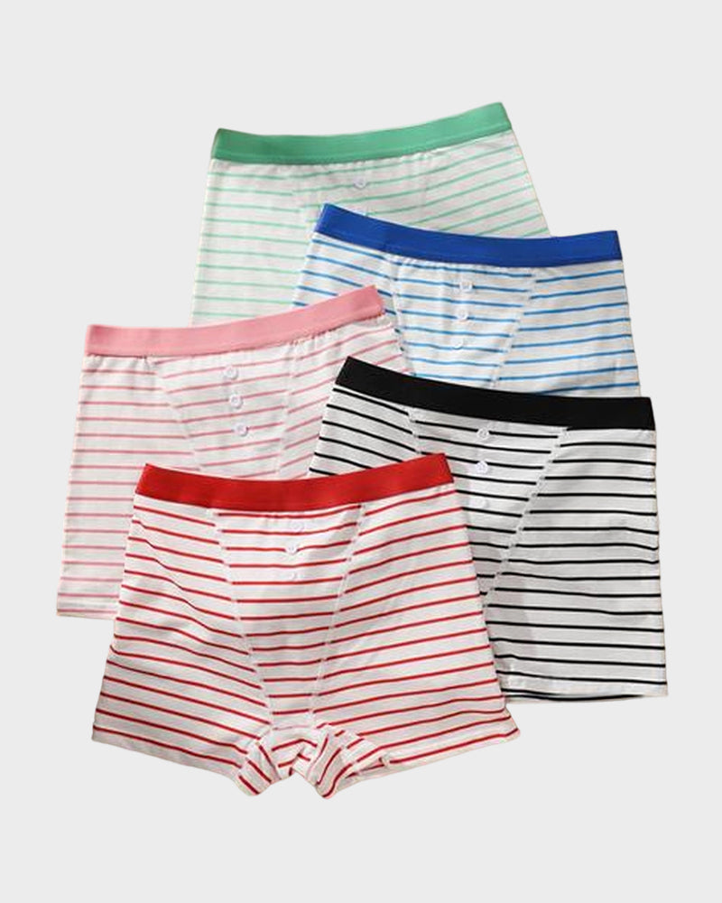 Striped Soft Breathable Boyshort Panties (5 Pack)