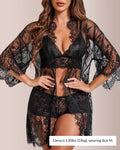 BlossomLace – 3-Piece Sheer Lace Sleepwear Set