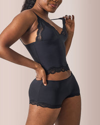 Women's Lace Trim Wirefree Lightweight Underwear Set